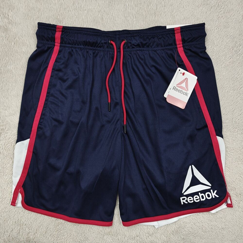 Reebok Groundwork Shorts 7" Men's M Navy Athletic Gym Drawstring Pockets NWT